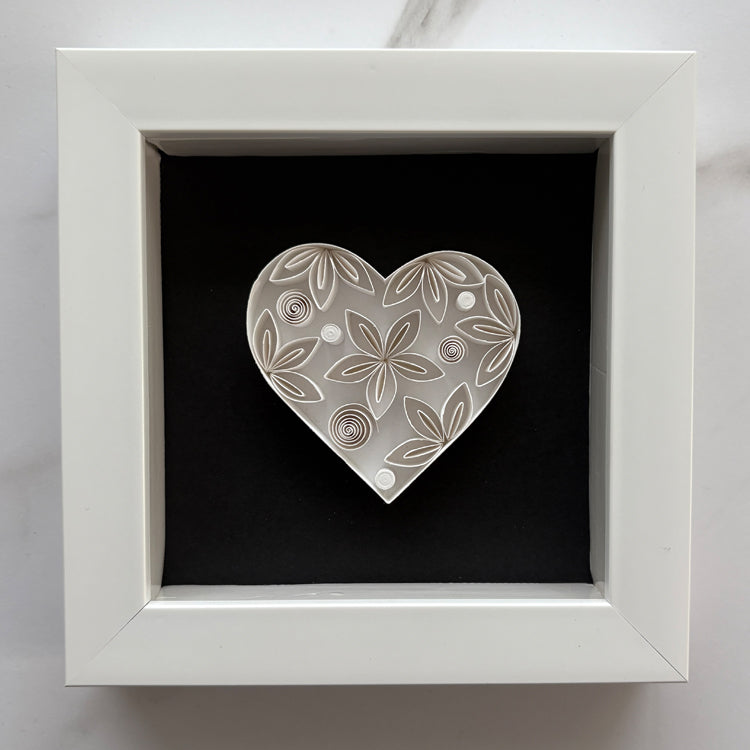 White Floral Heart