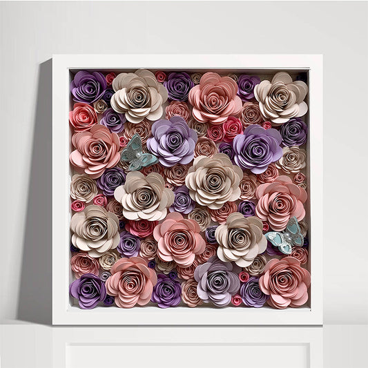 Pastel Roses with Butterflies